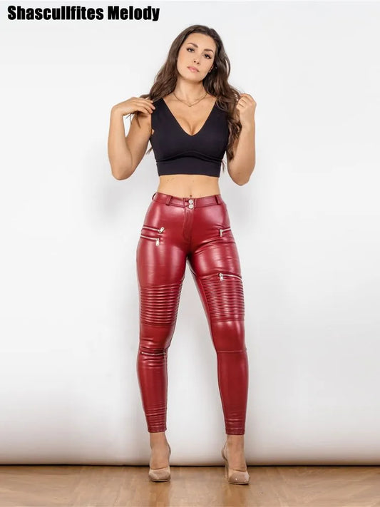 Red Royale Leather Pants